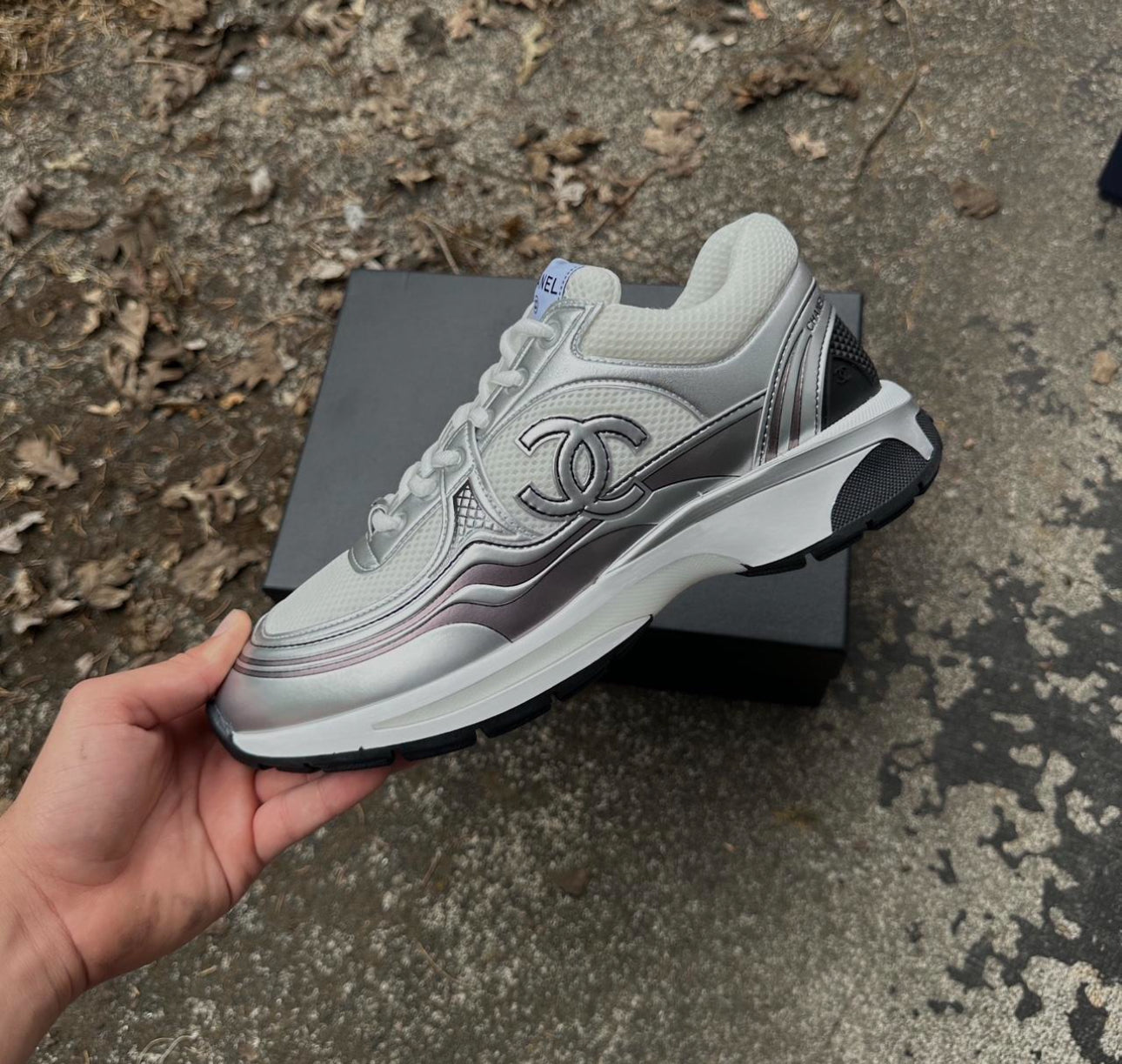 1:1 Top Quality Chanel Sneakers - White & Grey